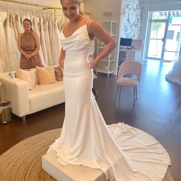 Pronovias Elegant White Wedding Dress